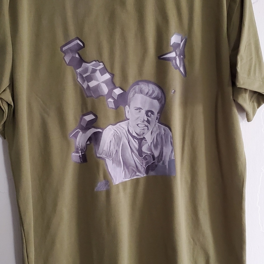 Stylized Graphite James Dean Olive T-Shirt